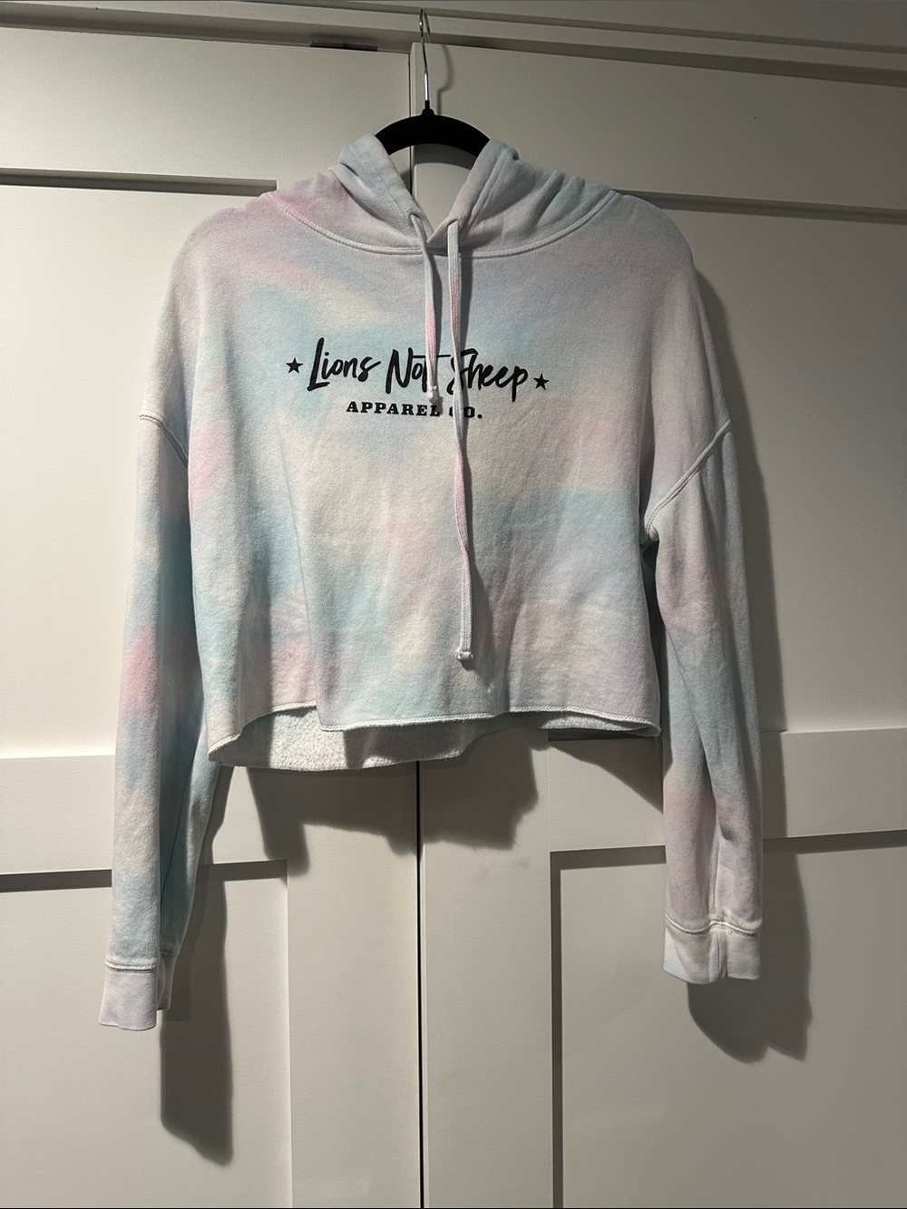 Pastel Tie-Dye Cropped Hoodie Sweatshirt